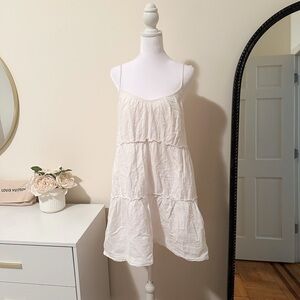 Soma 100% Cotton White Tiered Sundress | Lightweight Summer Dress